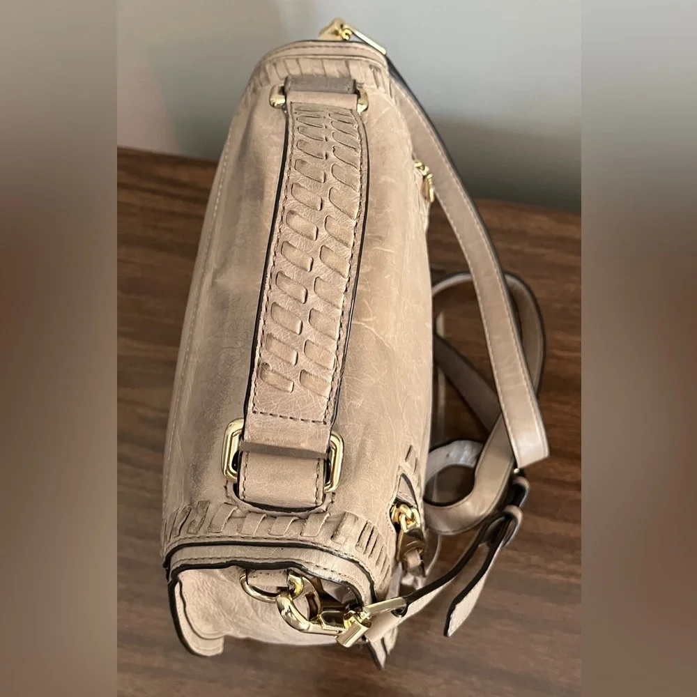 Rebecca Minkoff Distressed Leather, 'Vanity Saddle' in Mushroom, Crossbody Bag - Picture 11 of 14